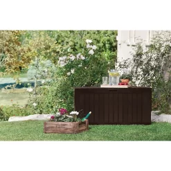 Keter Marvel Plus Outdoor Garden Storage Box 270L - Brown -Bosch Store 12808515 7684900072042860