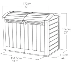 Keter Store It Out Ultra Outdoor Garden Storage Shed - Beige & Brown - 2000L -Bosch Store 12815621 9184833203934891