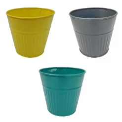 Ribbed Planter (3 Colour Mix) - 18cm