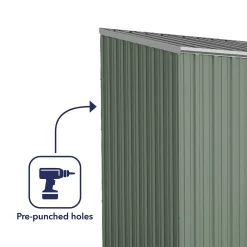 Absco 10 X 5ft Space Saver Metal Pent Shed - Green 13 Absco 10 X 5ft Space Saver Metal Pent Shed - Green -Bosch Store 13440844 2034929185692095