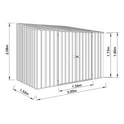 Absco 10 X 5ft Space Saver Metal Pent Shed - Green 10 Absco 10 X 5ft Space Saver Metal Pent Shed - Green -Bosch Store 13440844 2124929185526291