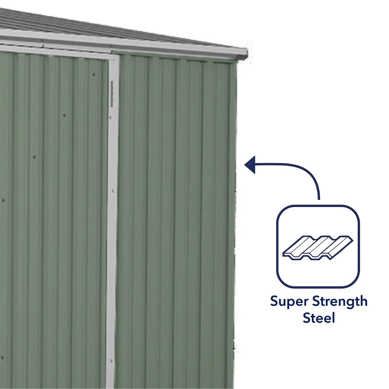 Absco 10 X 5ft Space Saver Metal Pent Shed - Green 7 Absco 10 X 5ft Space Saver Metal Pent Shed - Green - Image 7