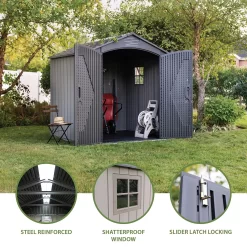 Lifetime 7x7ft Outdoor Storage Shed - Rough-Cut Grey -Bosch Store 13997403 2055000054879100