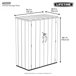 LIFETIME 1500L Vertical Storage Shed - Rough-Cut Brown -Bosch Store 13997404 6944999835363736