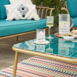 Omari Metal Garden Sofa Set - Teal & Gold -Bosch Store 14005703 1365022638067828