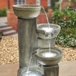Stylish Fountain Ash Columns Water Feature With LEDs -Bosch Store 14519359 4105047822611828