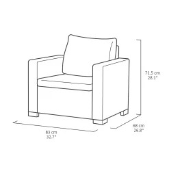 Keter California 2 Seater Outdoor Balcony Deluxe Garden Furniture Set - Graphite With Grey Cushions -Bosch Store 14539592 1535041802417805